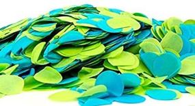img 1 attached to Colorful Biodegradable Paper Confetti: 7 Ounce, Green & Blue Round Circle Confetti by Confetti Kings