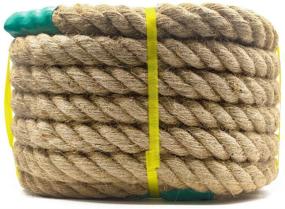 img 3 attached to 🧵 Aoneky Jute Rope - Premium Twisted Hemp Rope for Crafts, Climbing, Anchoring, Hammocks & More - 7/8 Inch x 96 Feet