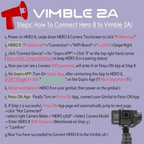 img 2 attached to 📸 FeiyuTech Vimble 2A: 3-осевой стабилизатор камеры активности для GoPro Hero 8/7/6/5 с WiFi, сэлфи-палкой, удлиненным штативом и штативом - идеально подходит для SJCAM и YI-CAM.