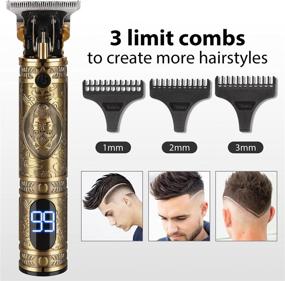img 2 attached to 🪒 Ultimate Cordless Rechargeable Hair Trimmers for Men - Professional T-Blade Beard Clippers with Zero Gapped 0mm Baldhead Shaver, 3 Combs, Precision Haircut & Grooming Kit for Barbershop at Home