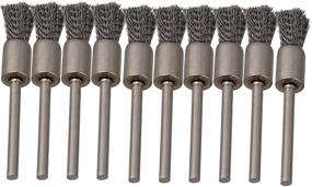 img 4 attached to RDEXP Stainless Steel Wire End Brush Pen Shape 1/8 Inch Shank Diameter Pack of 10 - Versatile Cleaning Tool for Precision Work (8mm end brush)