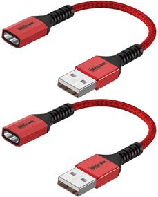 img 4 attached to Женский USB C к мужскому USB адаптер кабель (2 шт.) - адаптер BrexLink Type C к USB A для ноутбуков, портативных зарядок и других устройств с стандартным портом USB A (красный)