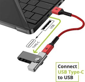 img 2 attached to Женский USB C к мужскому USB адаптер кабель (2 шт.) - адаптер BrexLink Type C к USB A для ноутбуков, портативных зарядок и других устройств с стандартным портом USB A (красный)