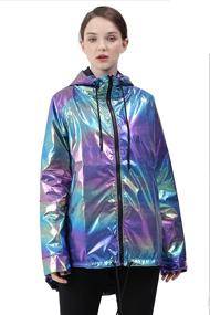 img 2 attached to Outerwear Sweatshirt Metallic Raincoat Showerproof Women's Clothing in Coats, Jackets & Vests