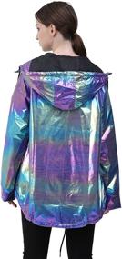 img 3 attached to Outerwear Sweatshirt Metallic Raincoat Showerproof Women's Clothing in Coats, Jackets & Vests