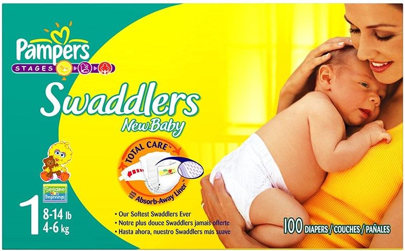 pampers swaddlers diapers size 100 count 로고