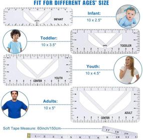 img 2 attached to 👕 4-Pack T-Shirt Ruler Guide Alignment Tool for Perfectly Centered Designs - Craft, V-Neck, Adult, Youth, Toddler, & Infant Sizes - Transparent