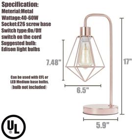 img 3 attached to 💡 Stylish SOTTAE Modern Industrial Rose Gold Table Lamp: Vintage Design for Bedroom, Living Room, and Office