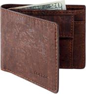 corkor non-leather wallet with pocket blocking logo