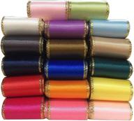 🎀 duoqu 7/8-inch double face gold edge satin ribbon value pack - 34 yards (2 yards x 17 colors) logo