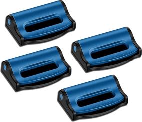 img 4 attached to 🚗 Enhancing Car Safety & Comfort: 4 Pack Seatbelt Adjuster, Seat Belt Clips Cover & Stopper - Universal Auto Shoulder Neck Strap Positioner (Blue)