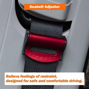 img 2 attached to 🚗 Enhancing Car Safety & Comfort: 4 Pack Seatbelt Adjuster, Seat Belt Clips Cover & Stopper - Universal Auto Shoulder Neck Strap Positioner (Blue)