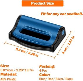 img 3 attached to 🚗 Enhancing Car Safety & Comfort: 4 Pack Seatbelt Adjuster, Seat Belt Clips Cover & Stopper - Universal Auto Shoulder Neck Strap Positioner (Blue)