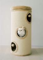 37-inch 3-story cat tree condo barrel tower - natural sisal-covered scratch cat tree barrel with high-edge removable snuggle bed - machine washable - made in georgia by pawmona logo