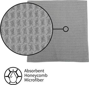 img 1 attached to 🍽️S&T INC. Пищевые микрофибры Honeycomb - Кухонные тряпки для мытья посуды с полиэфирным скрабирующим слоем - Серые, 12"x12", 6 штук.