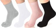 comfortable women's cotton crew toe socks - ideal for running and athletics (4 pack) by sporfits logo