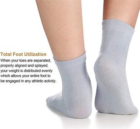 img 2 attached to Comfortable Women's Cotton Crew Toe Socks - Ideal for Running and Athletics (4 Pack) by Sporfits