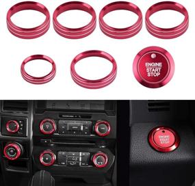 img 4 attached to Enhance Your Ford F150 XLT 2016-2021 Interior with LECART Red Metal Decal Stickers - Pack of 8