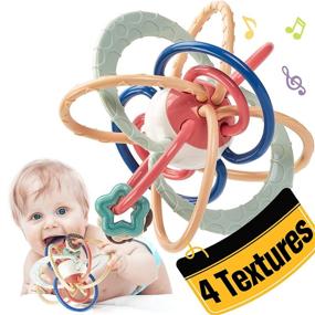 img 4 attached to 🍼 Baby Toys 3-6 Months - Teething Toys for Babies 0-12 Months - 4 Textured Infant Toys - 6-12 Months Baby Toys - 0-3 Months Baby Rattle & Teether - Boy & Girl Gifts