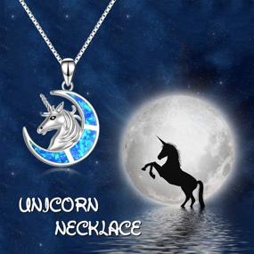 img 2 attached to YFN Unicorn Necklace: Exquisite Opal Pendant Jewelry in 925 Sterling Silver - A Magical Gift for Women and Girls