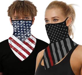 img 4 attached to 🧣 Pack of 2 Neck Gaiter Face Mask with Ear Loops for Men and Women - Washable Bandana Neck Gator Face Cover and Scarf for Dust and Sun Protection