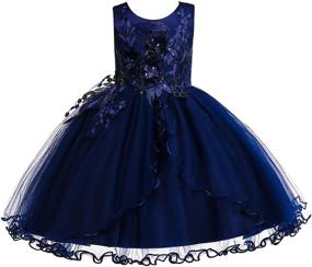 img 4 attached to Weileenice Girls Princess Christmas Dress: Elegant Lace Flower Girl Wedding Prom Pageant Birthday Party Tutu Tulle Dresses