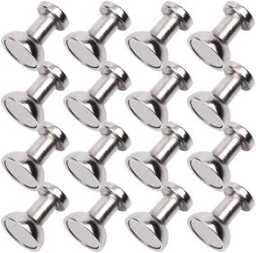 img 4 attached to 🧲 16pcs Brushed Nickel Magnetic Push Pins for Fridge, Office, Whiteboard & Map