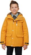 maoo garden boys winter coat: fake down puffer jacket with fleece lining - heavyweight & water resistant windbreaker logo