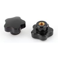 🔩 uxcell a15012600ux0110 plastic star clamping nuts knob m8 female thread 2pcs black - pack of 2 logo