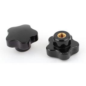 img 1 attached to 🔩 Uxcell A15012600ux0110 Plastic Star Clamping Nuts Knob M8 Female Thread 2pcs Black - Pack of 2