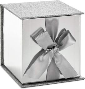 img 4 attached to Hallmark Signature 4-Inch Small Gift Box with Paper Fill - Silver Glitter: Ideal for Graduations, Valentines Day, Birthdays, Weddings, Engagements, Christmas, and More