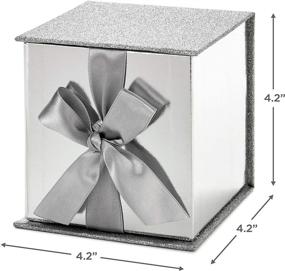 img 2 attached to Hallmark Signature 4-Inch Small Gift Box with Paper Fill - Silver Glitter: Ideal for Graduations, Valentines Day, Birthdays, Weddings, Engagements, Christmas, and More