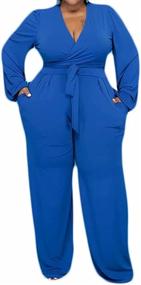 img 4 attached to Womens Pieces Outfit Solid Color Women's Clothing for Jumpsuits, Rompers & Overalls