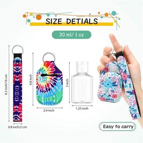 img 3 attached to ✈️ Convenient and Compact: 54-Piece Empty Travel Bottles Set with Keychain Holders - Refillable Containers, Flip Caps, Reusable Holders, and Stylish Wristlet Keychains (Assorted Patterns)