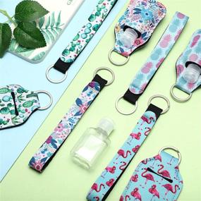 img 1 attached to ✈️ Convenient and Compact: 54-Piece Empty Travel Bottles Set with Keychain Holders - Refillable Containers, Flip Caps, Reusable Holders, and Stylish Wristlet Keychains (Assorted Patterns)