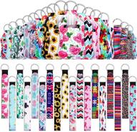 ✈️ convenient and compact: 54-piece empty travel bottles set with keychain holders - refillable containers, flip caps, reusable holders, and stylish wristlet keychains (assorted patterns) logo
