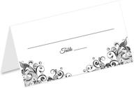 black white flourish wedding tented logo