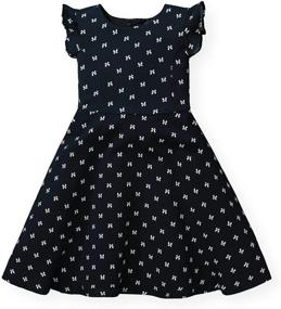 img 4 attached to Charming Flutter Sleeve Fit and Flare Dress for Girls by Hope & Henry