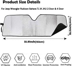 img 3 attached to 🌞 Big Ant Windshield Sun Shade for Wrangler Rubicon Sahara TJ JK JKU - Blocks UV Rays and Keeps Vehicle Cool