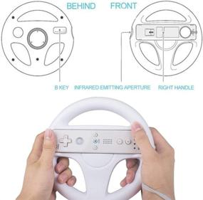 img 2 attached to 🎮 Pair of Wii Steering Wheel Wheels for Mario Kart and Wii Racing Games