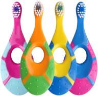 👶 extra soft bristle baby toothbrush set (4 pack) for 0-2 year olds - bpa-free, easy-grip finger & teething handle, gentle on baby gums logo