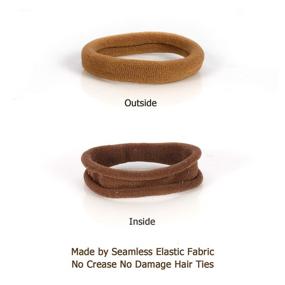 img 2 attached to 100-Piece Brunette Brown Set: Soft Thick Seamless Cotton Hair Ties & Ponytail Scrunchies + Headbands for Women, Girls, and Kids - Gentle on Hair, No Damage or Crease