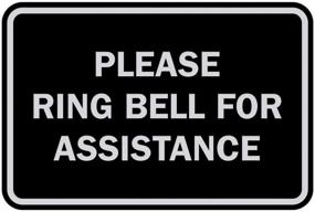 img 1 attached to Signs ByLITA Classic Framed Please Ring Bell For Assistance Sign (Black/Silver) - Small