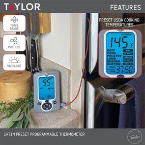 img 2 attached to 🌡️ Accurate and Easy-to-Use Instant Read Wired Probe Digital Thermometer for Meat, Grill and BBQ Cooking - Taylor Precision Products