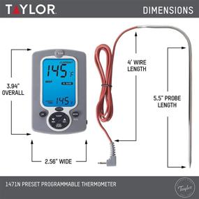 img 3 attached to 🌡️ Accurate and Easy-to-Use Instant Read Wired Probe Digital Thermometer for Meat, Grill and BBQ Cooking - Taylor Precision Products