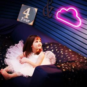 img 3 attached to 🌟 XIYUNTE Neon Sign Cloud Light - Pink LED Wall Decor for Bedroom, Kids Room, Living Room, Bar, Party, Christmas, Wedding - Battery or USB Powered