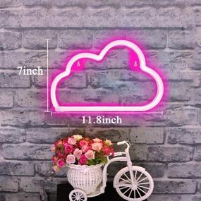 img 2 attached to 🌟 XIYUNTE Neon Sign Cloud Light - Pink LED Wall Decor for Bedroom, Kids Room, Living Room, Bar, Party, Christmas, Wedding - Battery or USB Powered