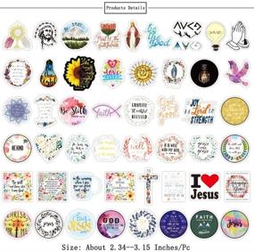 img 1 attached to 🙏 Christian Motivational Waterproof Vinyl Stickers with Jesus Design - Set of 50 Inspirational Words Decals for Water Bottles, Laptop, Car, Luggage, and More