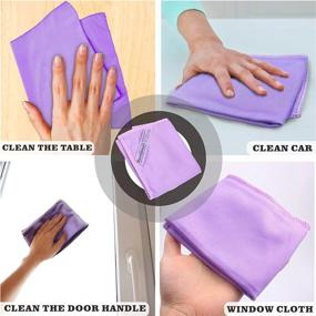 img 2 attached to Premium Window Cleaning Cloth - Purple (1 Pack)