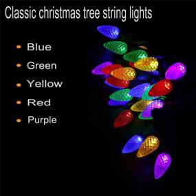 img 2 attached to VanRayal Upgrade C3 Christmas Tree Lights: 50 LED 18ft Outdoor String Light Colored for Patio Garden - Green Wire, UL Listed, End-to-End Plug, 42 Sets Connectable - Two-Year Warranty